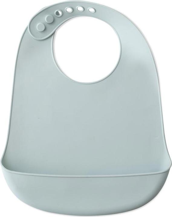 Actual product image Interbaby Silicone Bib- Blue Grey