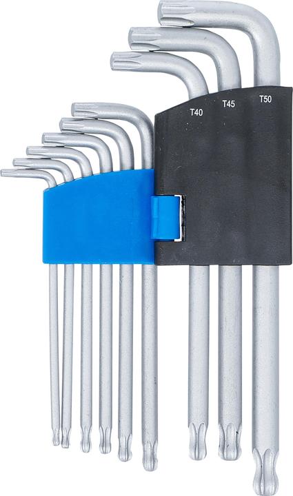 Actual product image BGS L-Type Wrench Set T-Star (for Torx) with Ball Head T10 - T50 9 pcs. (T-section)