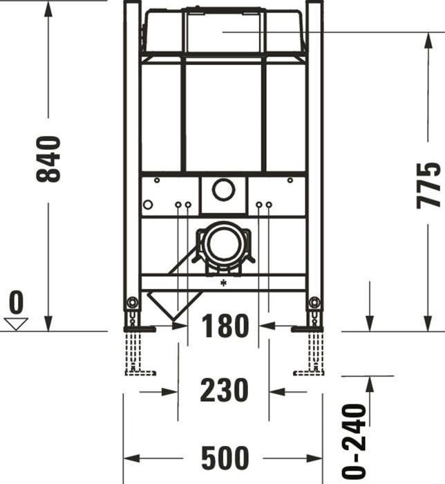 Actual product image Duravit Wall-hung WC element DURASYSTEM 500x840mm, Basic, dry construction