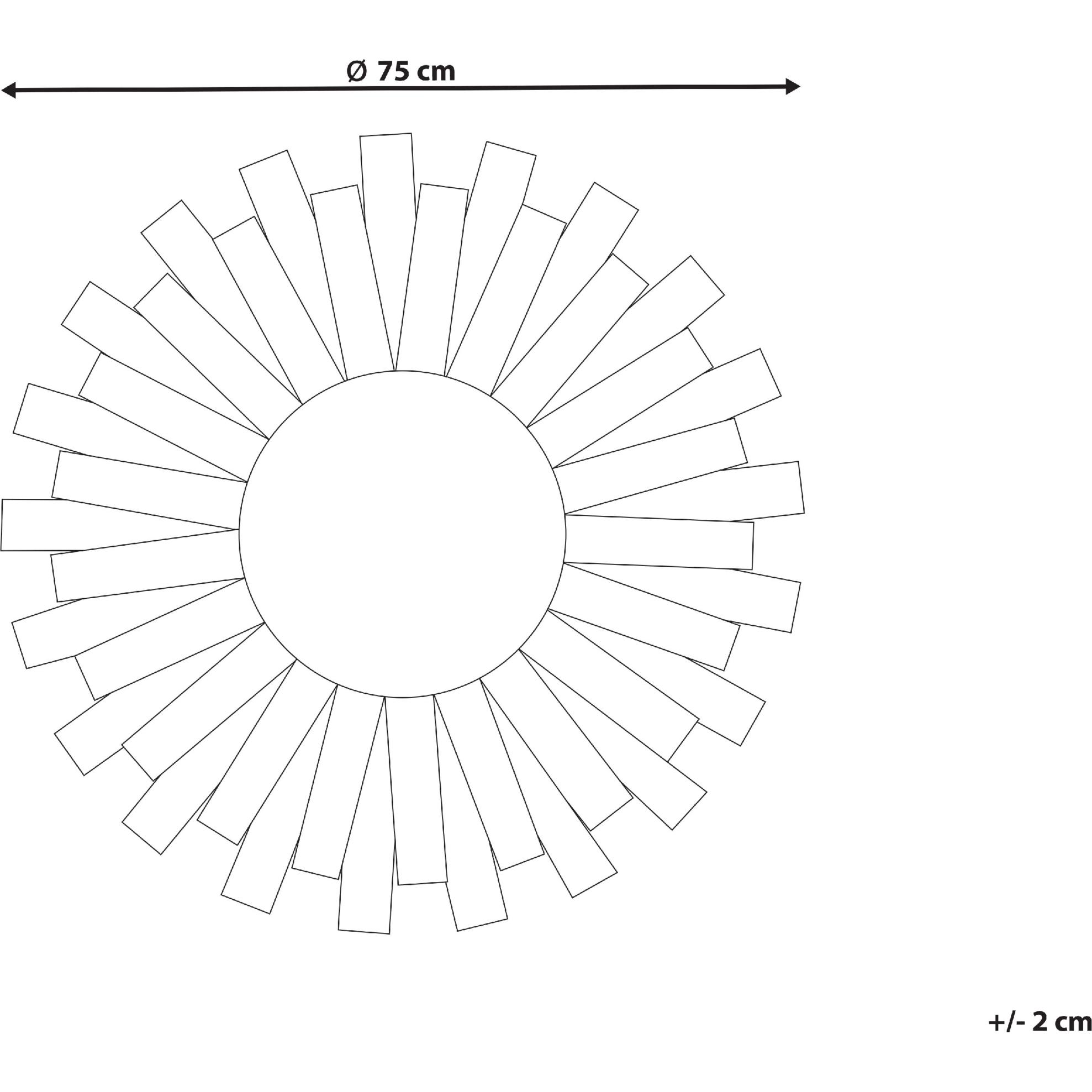 Beliani, Spiegel, Wandspiegel Tannenholz mehrfarbig Sonnenform ø 75 cm TAMPICO