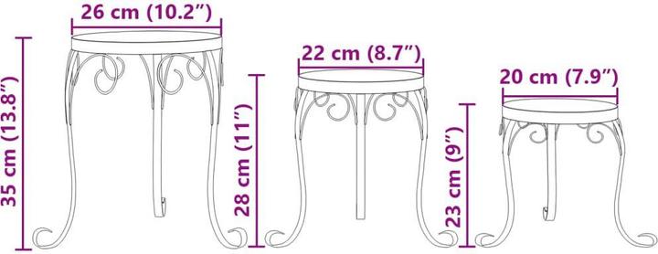 Produktbild vidaXL Pflanzenständer 3 Stk. Terrakottarot und Keramik
