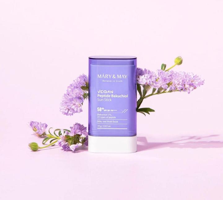 Image du produit Mary&May Mary & May Vegan Peptide Bakuchiol Sun Stick SPF50+ PA++++ 18g Aging Control Bakuchiol 25 Ty (Stick solaire, SPF 50+, 18 g)