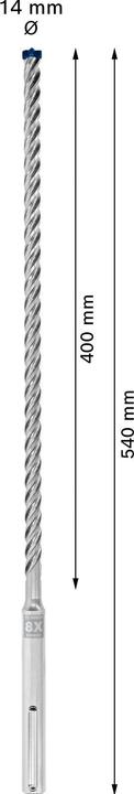 Produktbild Bosch Professional Zubehör EXPERT SDS max-8X Hammerbohrer, 14 x 400 x 540 mm (1.4 cm, 14, 14 mm, 14.0 mm)