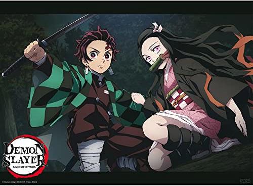 Produktbild ABYstyle Demon Slayer - Poster Tanjiro Nezuko Fight Position (52x38) (52 x 38 cm)