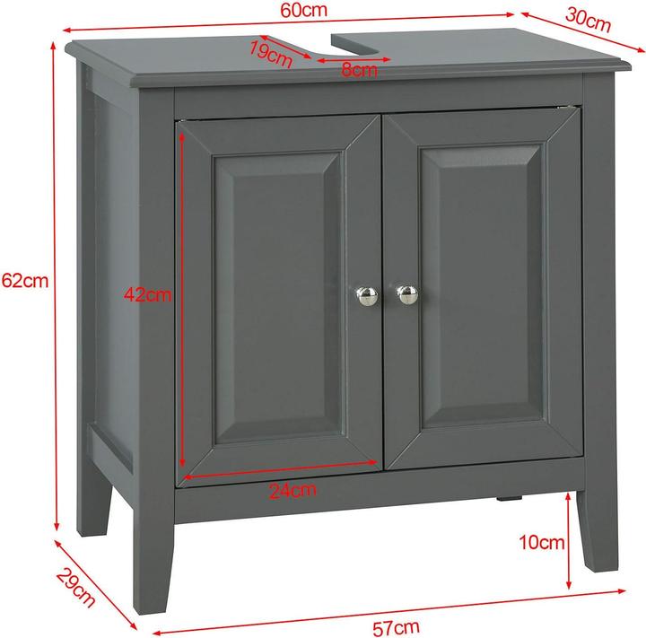 Actual product image SoBuy Vanity unit dark grey (60 x 30 x 62 cm)