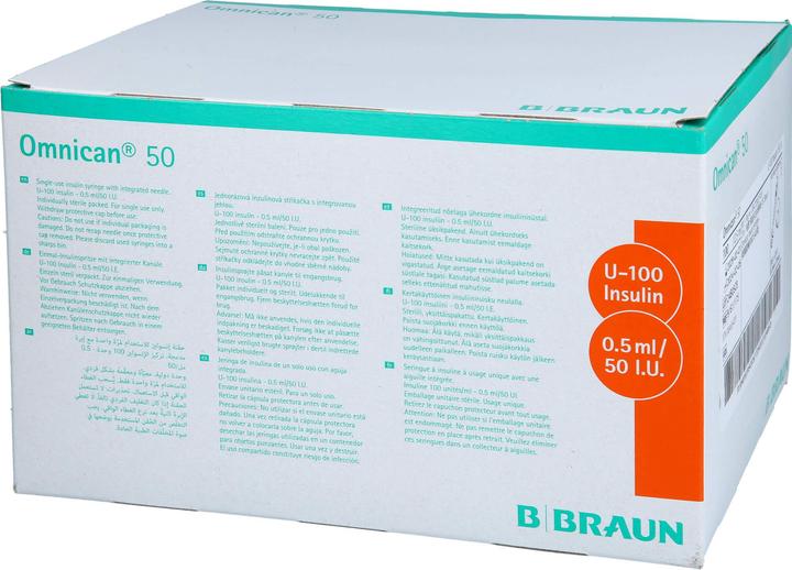 Actual product image B.Braun Insulin 50 0.5ml 0.3x8mm G30