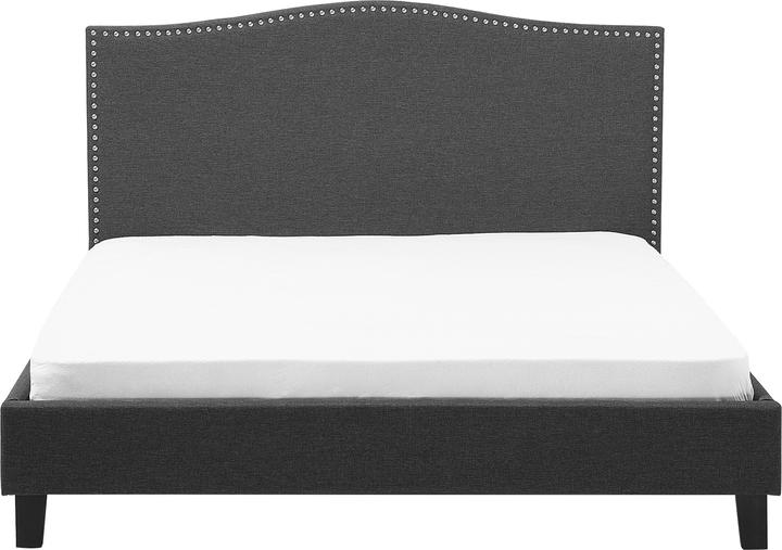 Actual product image Beliani Upholstered bed linen look grey slatted frame 180 x 200 cm MONTPELLIER (180 x 200 cm)
