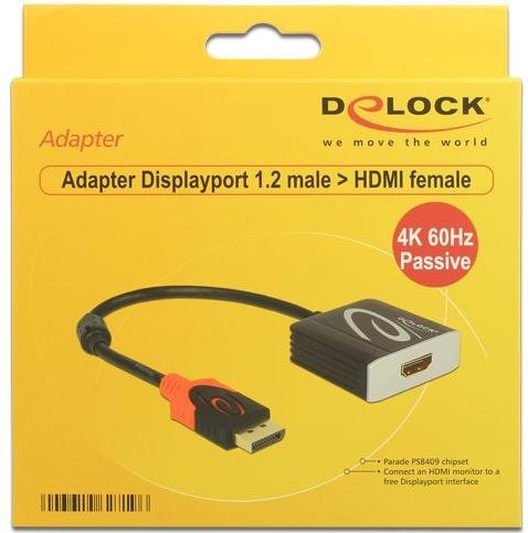 Produktbild Delock DisplayPort Adapter, 4K bis 60hz (HDMI, 16 cm)