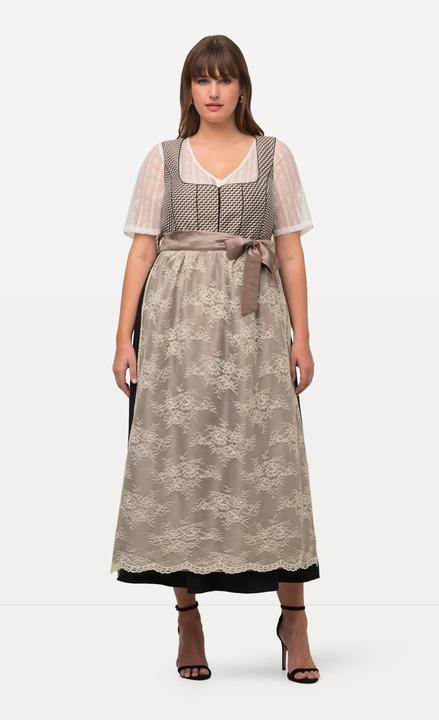 Actual product image Ulla Popken Layered Lace Apron Dirndl (44)