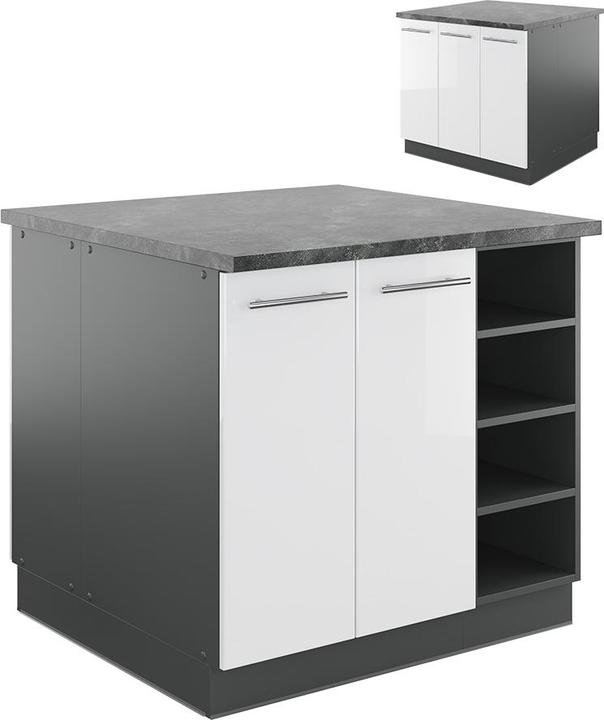 Anthrazit, Weiss Hochglanz