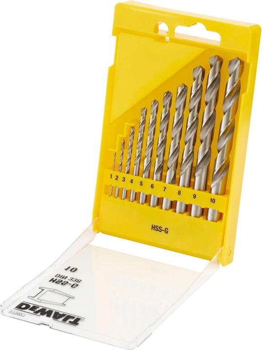 Image du produit DeWalt Jeu de forets à métaux (1 mm, 2 mm, 3 mm, 4 mm, 5 mm, 6 mm, 7 mm, 8 mm, 9 mm, 10 mm)