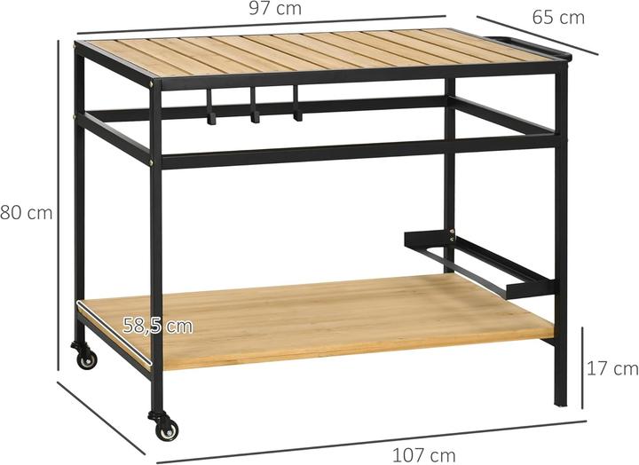 Image du produit Outsunny Multifunktionaler Gartenrollwagen