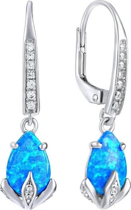 Image du produit Silvego Boucles d'oreilles en argent avec opale synthétique JJJE1267B