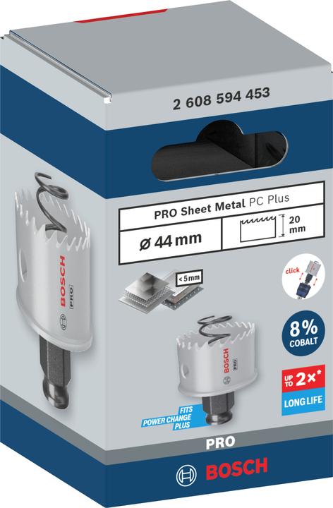 Immagine prodotto Bosch Professional Zubehör Sega a tazza PRO Sheet Metal PC Plus, 44 mm (44 millimetri)