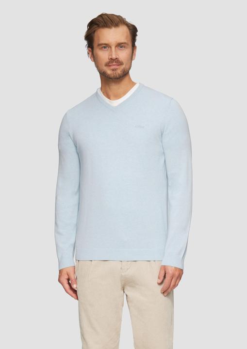 Produktbild S.Oliver Strickpullover Strickpullover mit Logo-Stickerei (XL)