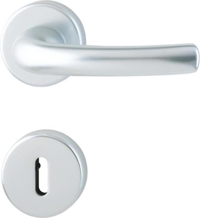 Immagine prodotto Hoppe Set di rosette Tôkyô 1710 / 42KV / 42KVS in alluminio F1 rotonde OB DIN sinistra / destra D/D (Maniglia della porta)