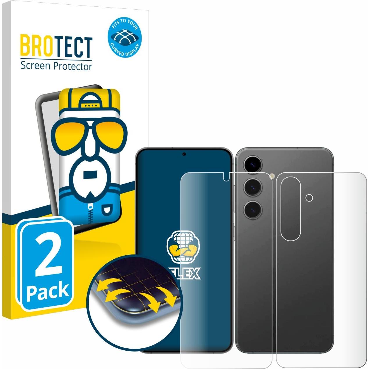 BROTECT Full-Cover Displayschutz (2 Stück, Samsung Galaxy S24), Smartphone Schutzfolie, Transparent