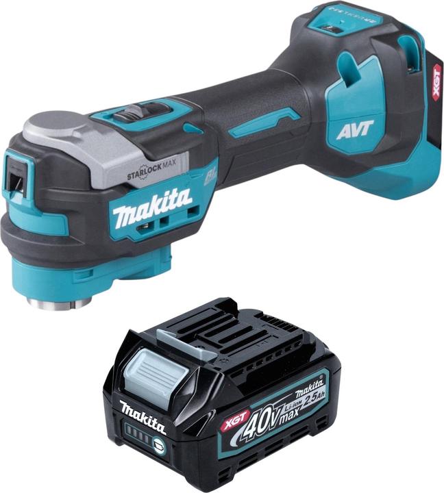 1x Makita BL 4025 batterie 40 V 2.5 Ah XGT Li-Ion batterie, 1x Makita TM 001 GZ outil multifonctionnel sans fil