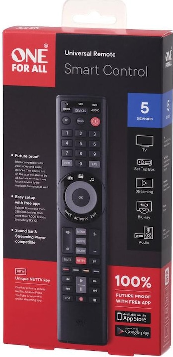 Image du produit One for All Contrôle intelligent 5 (Télécommande universelle, Infrarouge)
