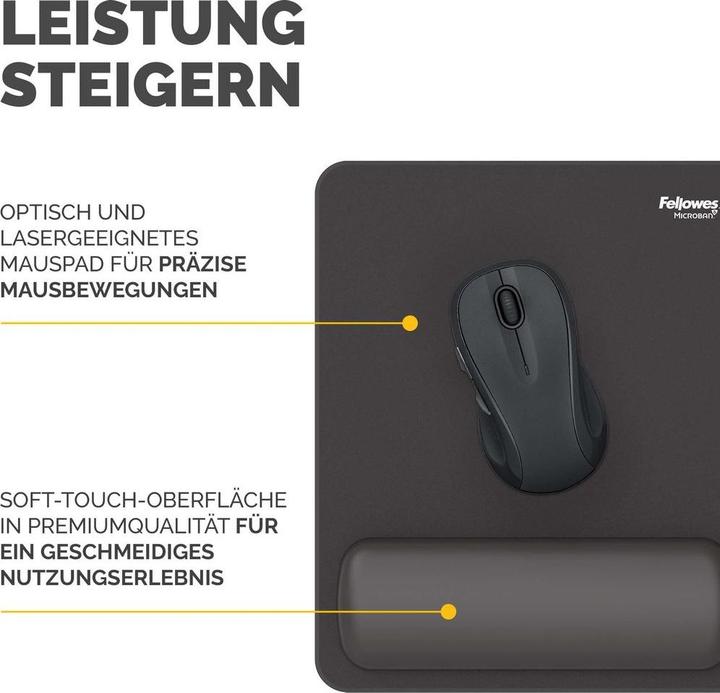 Image du produit Fellowes Breyta Mauspad schwarz mit Handgelenkauflage