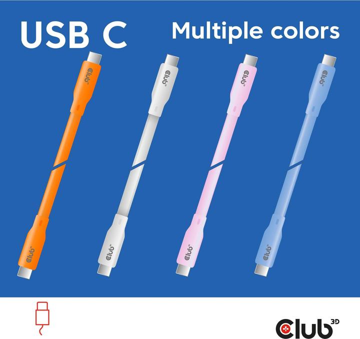 Actual product image Club 3D USB C — USB C (2 m, USB 4.0, 240 W)