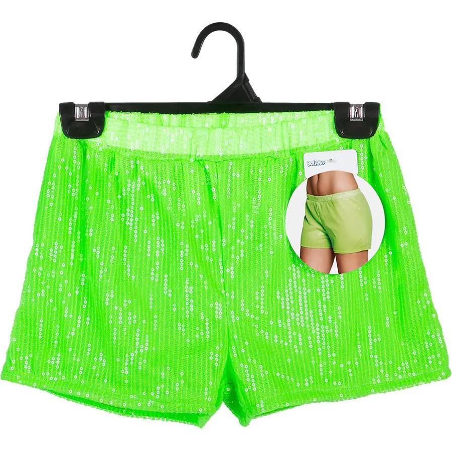 Boland Glitzer Hot Pants Sequins Neonfarbig (M)