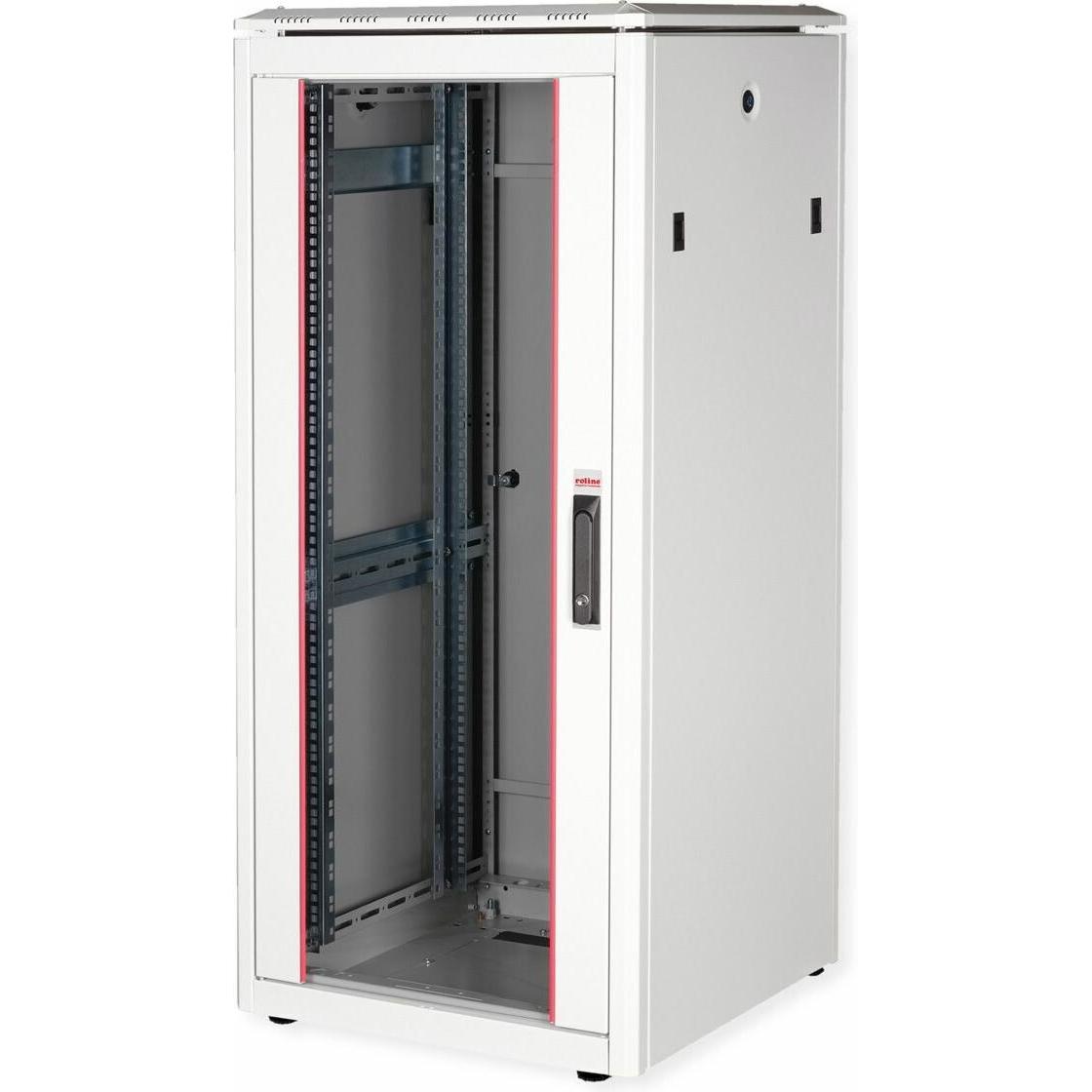 Roline 19-Zoll Netzwerkschrank Pro 26 HE (26 HE, 19 Zoll Rack), Serverschrank, Grau