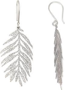 Actual product image Passion Rhodium-Plated Silver Earrings - Leaf (Silver)