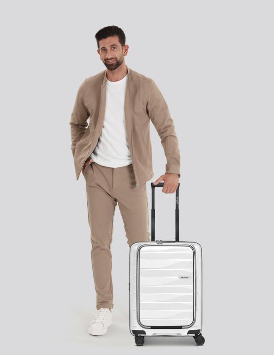 Actual product image Bergpfeil Travel 4 Rollen Kabinentrolley 55 cm Laptopfach mit Dehnfalte (46 l)