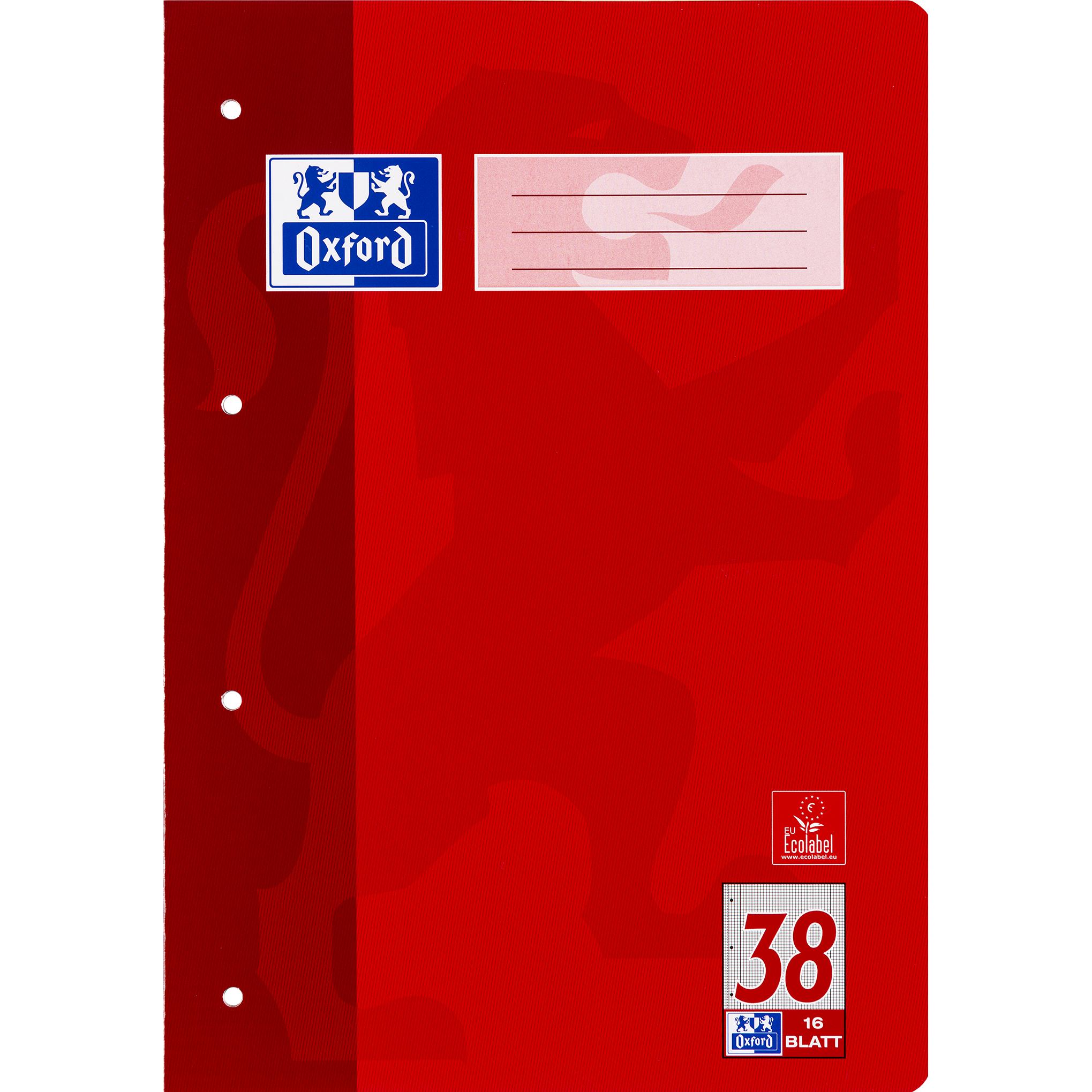 Oxford, Heft + Block, Schulheft, A4, Lineatur 38 (A4, Kariert, Harter Einband)