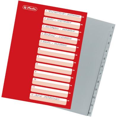 Thumbnail - Herlitz, Ordner Zubehör, 10843407 Tab-Register Numerischer Registerindex Polypropylen (PP) Grau
