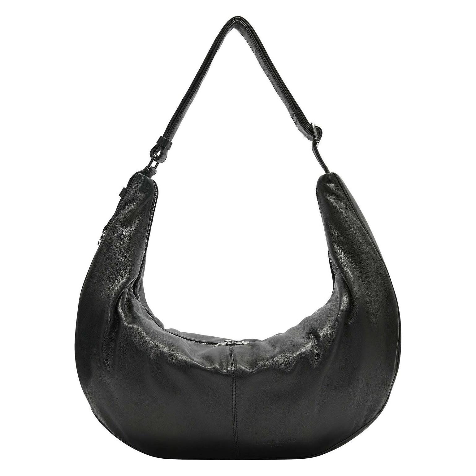 Liebeskind Berlin, Damen, Handtasche, Hobo Grosse Hobo-Bag Aus Schafsleder, Schwarz
