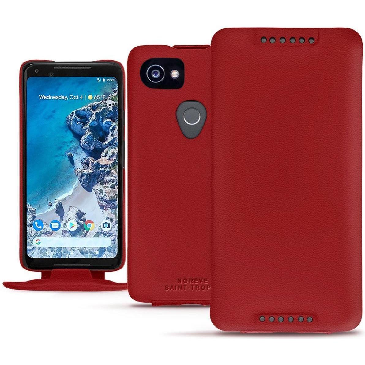Noreve Lederschutzhülle vertikal (Google Pixel 2 XL), Smartphone Hülle, Rot