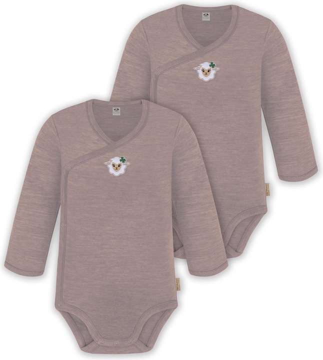 Produktbild Normani 2er Pack Doppelpack Baby-Body Merino Wickelbody Bodysuit Langarm - 9343 (56)