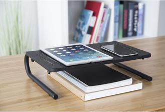 Produktbild Powerton Monitorständer, Tastaturplatz, schwarz, Metall