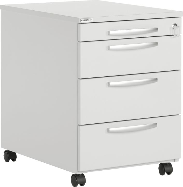 Produktbild Schäfer Shop Rollcontainer LOGIN, 3 Schubladen, 1 Utensilienauszug, Zentralverriegelung