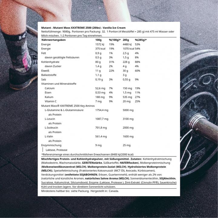 Produktbild Mutant Mass XXXtreme 2500 (Vanille, 1 x, 9070 g)
