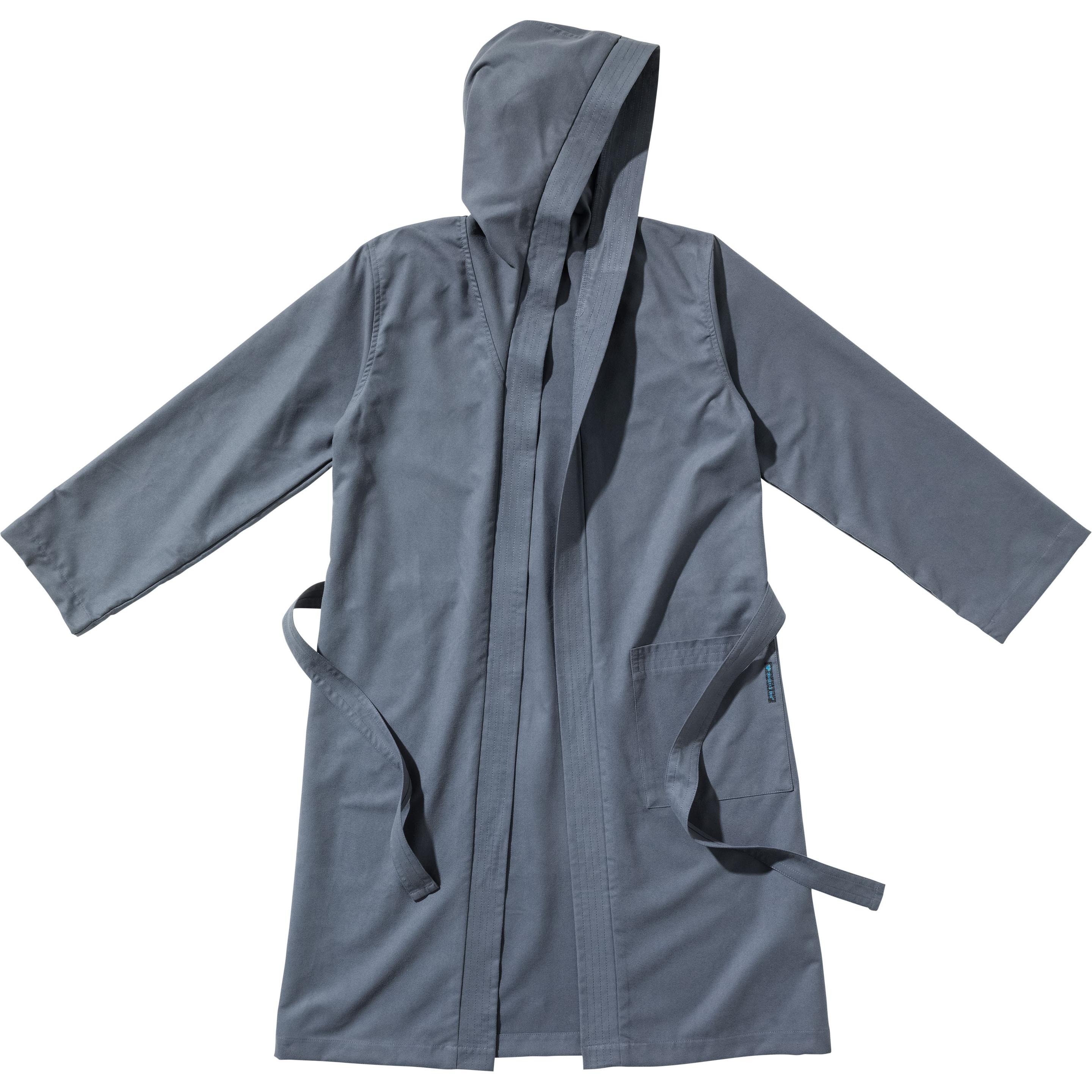 Cocoon, Bademantel, Microfiber Bathrobe Ultralight with Hood Size XL anchor grey (XL)
