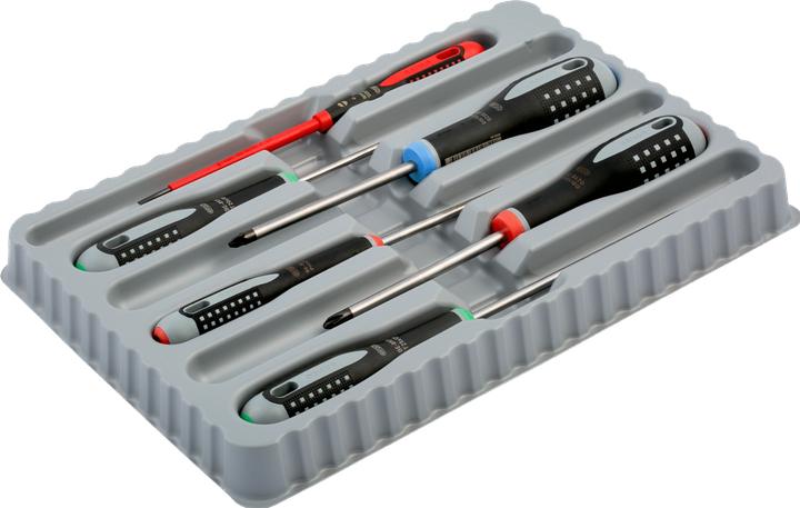 Produktbild Bahco ERGO Schraubendreher-Satz für Schlitz-, Phillips-, Pozidriv- und TORX-Schrauben mit Gummigriff - (Phillipps-Kreuzschlitz (PH), Pozidriv-Kreuzschlitz (PZ), Schlitzschrauben, TX)