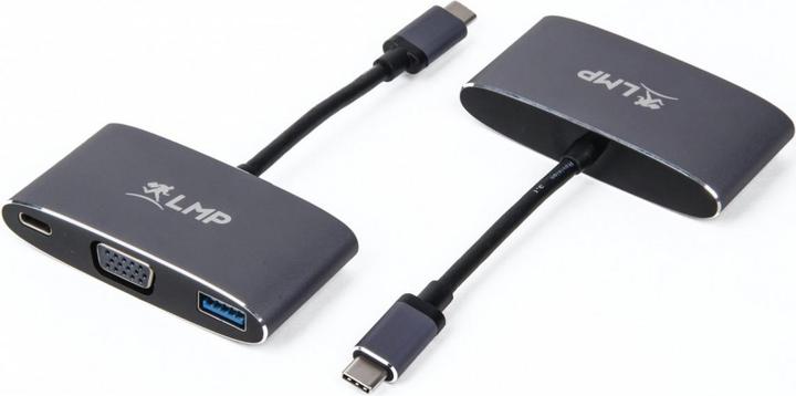 Produktbild LMP USB-C 3.1 zu VGA&USB3.0 Adapter (USB 3.0, USB Typ-C, VGA, 20 cm)
