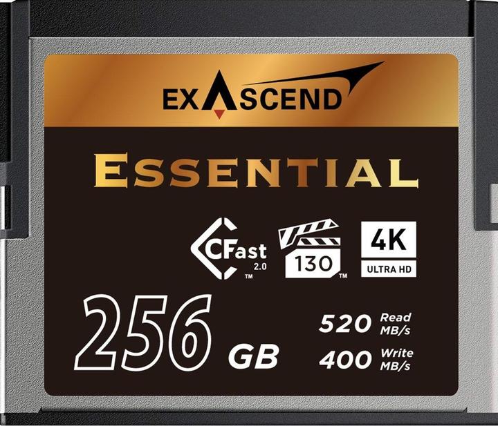 Productafbeelding Exascend CFast-kaart 2.0 2568 GB R550/W530 Essential Series (nieuw) (256 GB, CFast 2.0)