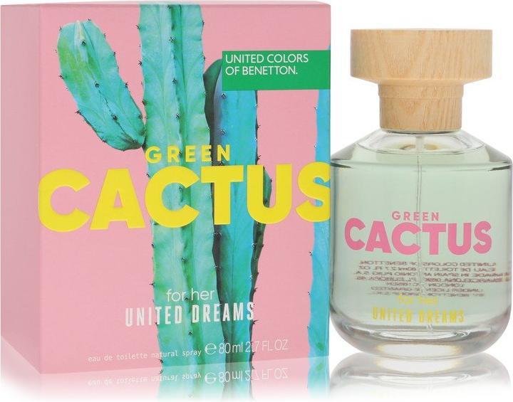 Benetton Green Cactus Eau De Toilette For Women Natural Spray 80 Ml (Eau de Toilette, 80 ml)