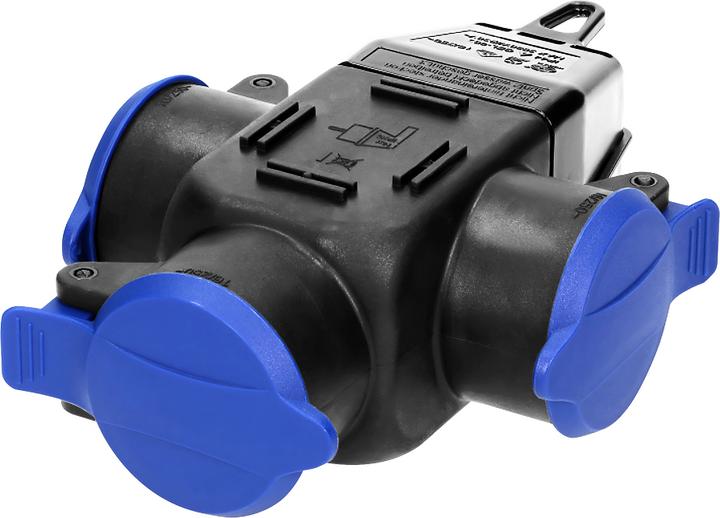 Actual product image MGA ORNO OR-AE-1346(GS) Hermetic distribution box with 3 sockets impact resistant IP44 plug Schuko