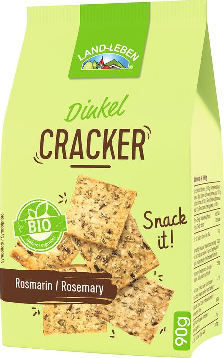 Actual product image Land-Leben LL Bio Dinkel Cracker Rosmarin 90g (90 g)