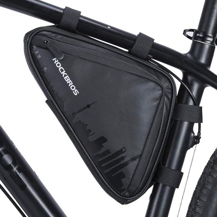 Immagine prodotto Rockbros B39-2 borsa impermeabile per telaio di bicicletta - nero (1.50 l, Borsa telaio)