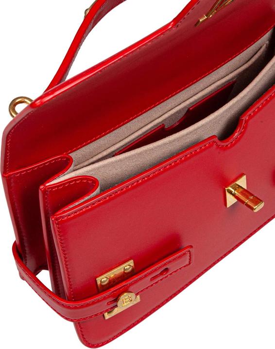 Actual product image Balmain b-buzz red leather handbag