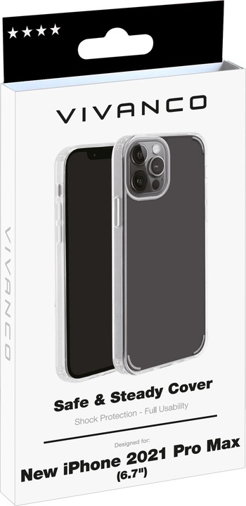 Produktbild Vivanco Safe and Steady Handy-Schutzhülle 17 cm (6.7"" ) Cover Transparent (Apple iPhone 13 Pro Max)