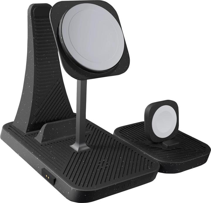 Zens 3-in-1 MagSafe Draadloze Oplader met iPad Houder Zwart (65 W)