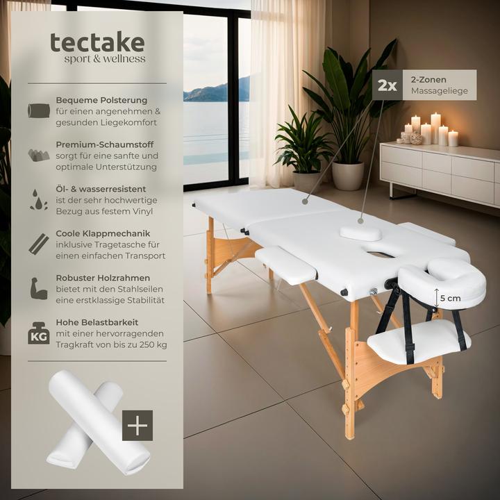 Image du produit tectake Ensemble de table de massage Freddi avec rouleaux de massage