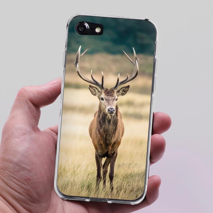 Produktbild DeinDesign Silikon Hülle für Apple iPhone 7 Handyhülle Case Smartphone Schutzhülle Hirsch Wald Wiese (Apple iPhone 7)